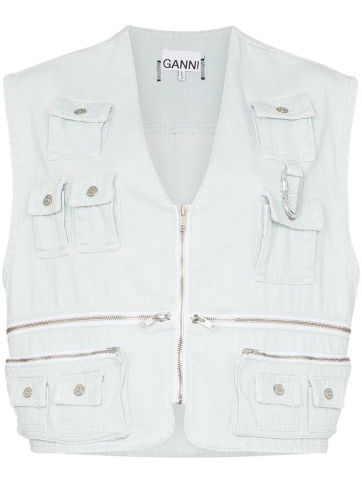 Ganni Sagamore Zipped Waistcoat - Blue