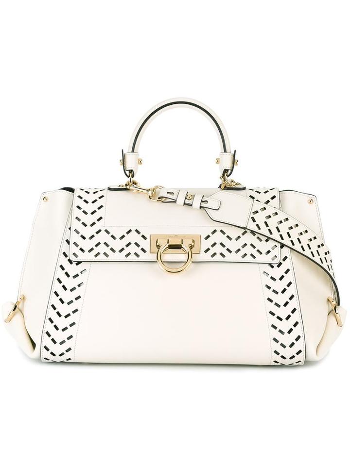 Salvatore Ferragamo Sofia Internal Clutch Tote, Women's, Nude/neutrals, Calf Leather/meadowfoam Seed Oil