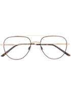 Calvin Klein Tortoiseshell Aviator Frame Glasses - Gold