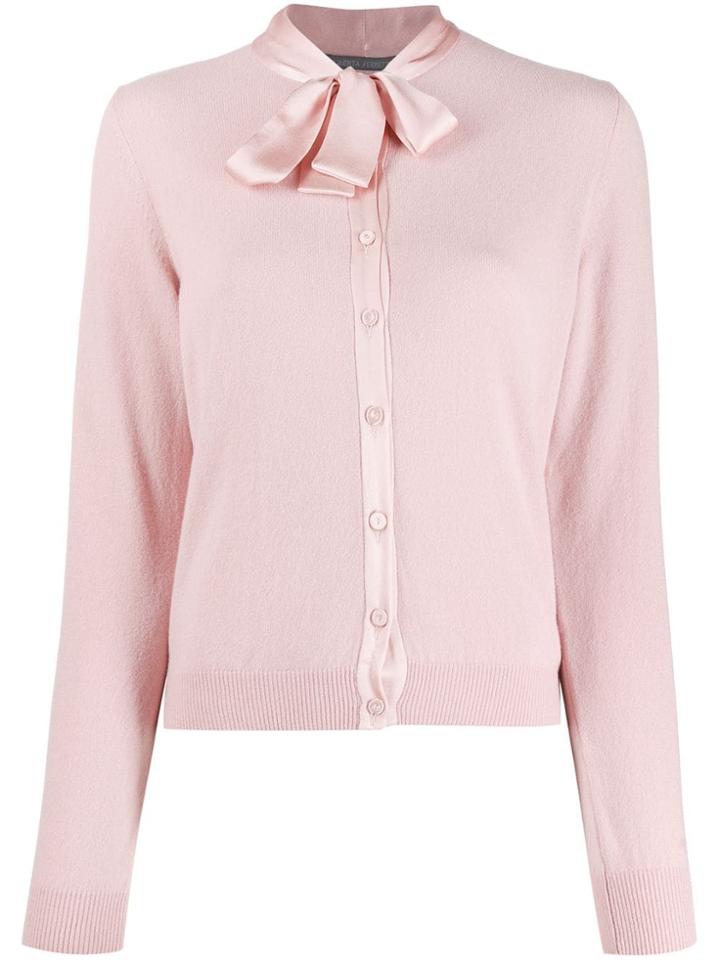 Alberta Ferretti Bow Detail Cardigan - Pink