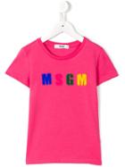 Msgm Kids Logo Print T-shirt, Girl's, Size: 10 Yrs, Pink/purple