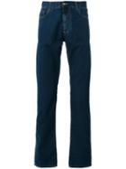 Canali Straight Leg Jeans, Men's, Size: 50, Blue, Cotton/polyester