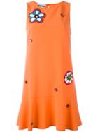 Moschino Flower Power Dress, Women's, Size: 44, Yellow/orange, Triacetate/polyester
