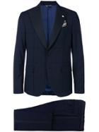 Manuel Ritz Large Check Formal Blazer - Blue