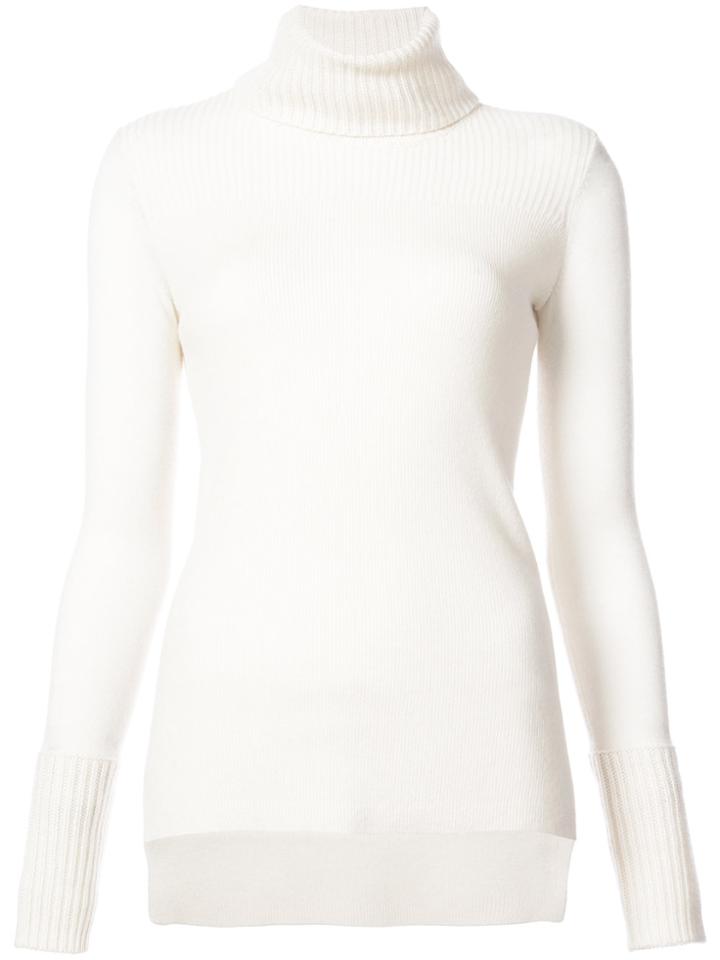 Veronica Beard Cashmere Turtle Neck Sweater - White