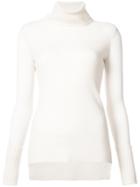 Veronica Beard Cashmere Turtle Neck Sweater - White