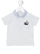 Fendi Kids - Striped Collar Polo Shirt - Kids - Cotton - 24 Mth, Grey