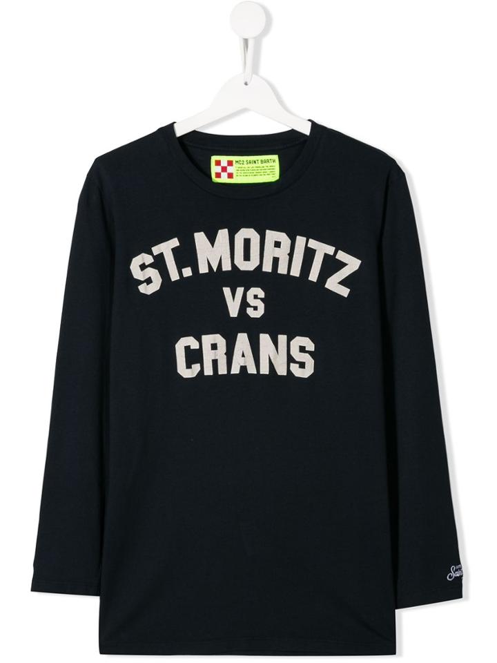 Mc2 Saint Barth Kids St Moritz Print Top - Blue