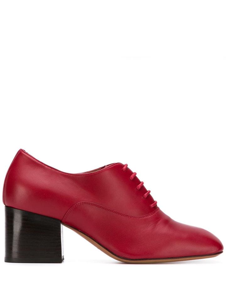 Marni Square Toe Lace-up 60mm Shoes - Red