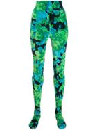 Richard Quinn Watercolour Print Leggings - Green