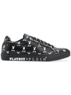 Philipp Plein Playboy Bunny Print Sneakers - Black