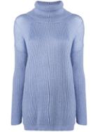 Twin-set Roll Neck Long Jumper - Blue