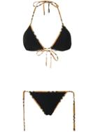 Burberry Vintage Check Trim Triangle Bikini - Black