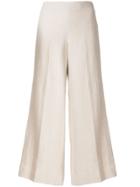 Theory Wide-legged Cropped Trousers - Neutrals