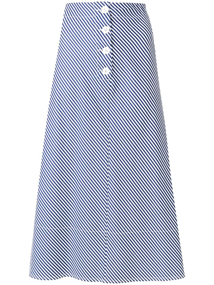 Joseph Striped A-line Midi Skirt - Blue