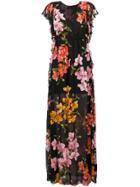 Pinko Long Floral Print Dress - Black