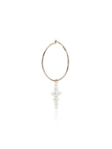 Sophie Bille Brahe Fellini Cross Hoop Earring - Gold