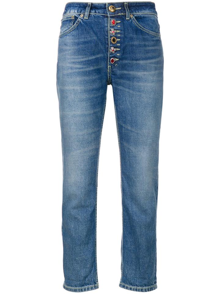 Dondup Embellished Button Jeans - Blue