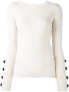 See By Chloé Oversized Button Cuff Top, Women's, Size: Large, Nude/neutrals, Wool