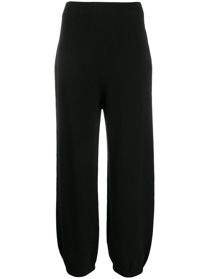 Circus Hotel Ribbed Knit Straight Trousers - Black