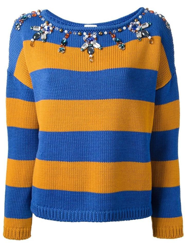 Stella Jean Embellished Striped Jumper