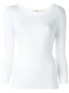 J Brand Longsleeved T-shirt, Women's, Size: Large, White, Cotton/spandex/elastane