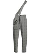 Chalayan Checked Dungaree Trousers - Black