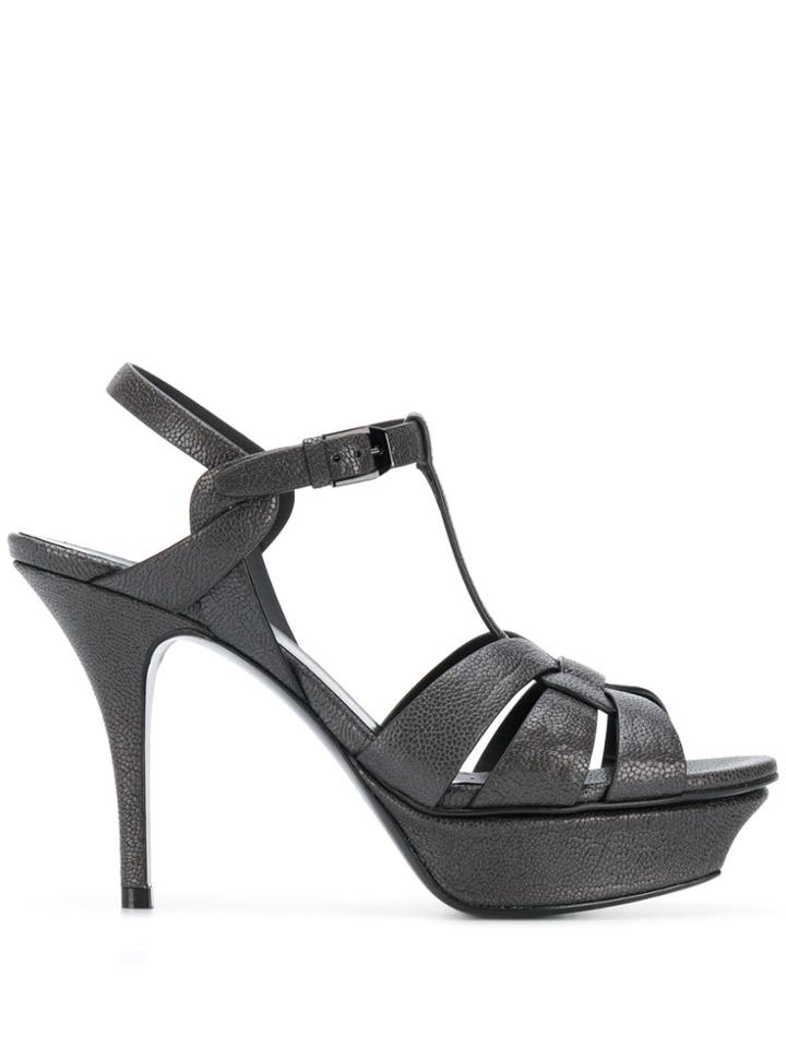 Saint Laurent Tribute 75mm Sandals - Grey