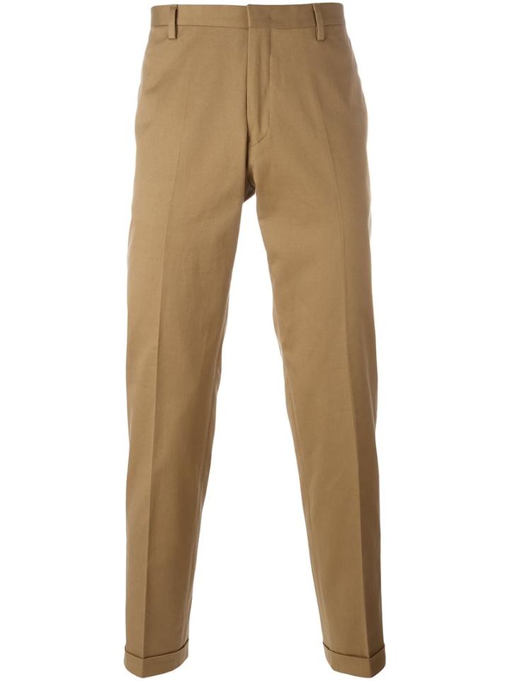 Paul Smith Tailored Slim-fit Trousers, Men's, Size: 30, Brown, Cotton/elastodiene