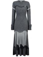 Alexander Mcqueen Sheer Panel Gown - Grey