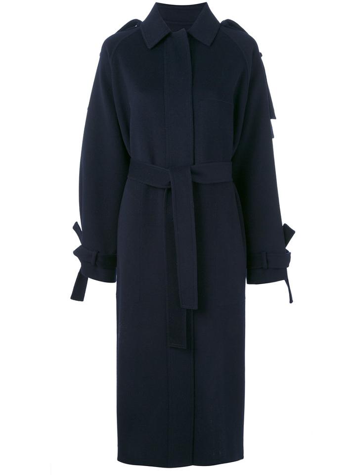 Joseph - Cuff Detail Coat - Women - Viscose/cashmere/wool - 40, Blue, Viscose/cashmere/wool