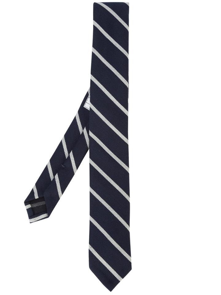 Thom Browne Classic Necktie In Bold Blazer Stripe Wool/ Cotton - Blue