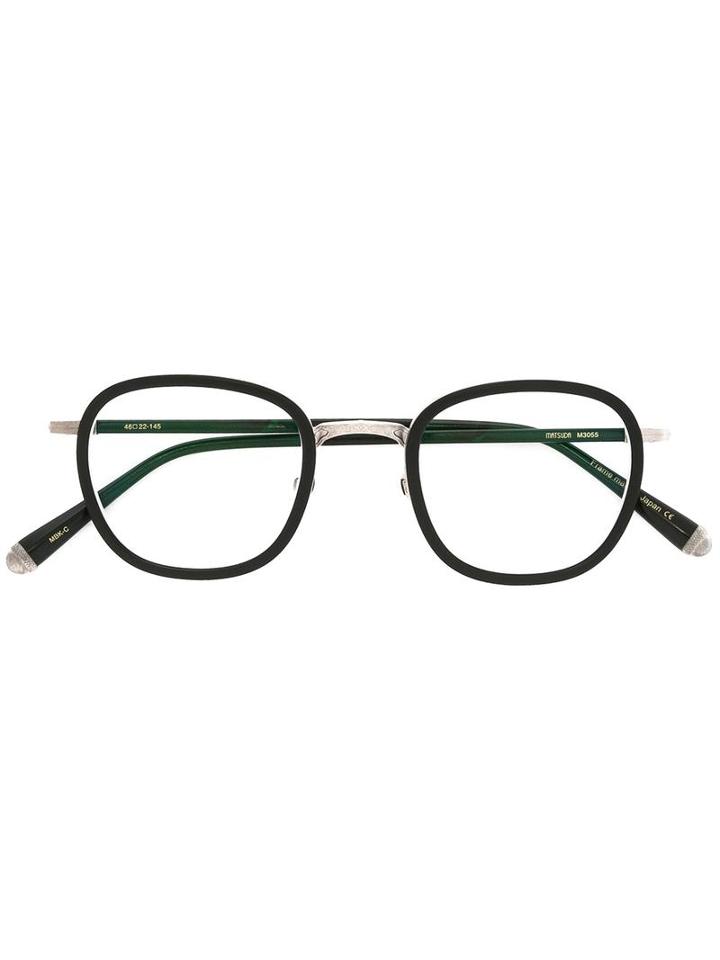 Matsuda - Round Frame Glasses - Unisex - Acetate/metal - 46, Black, Acetate/metal