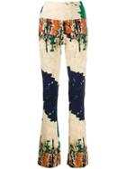 Norma Kamali Abstract Print High-waisted Trousers - Neutrals