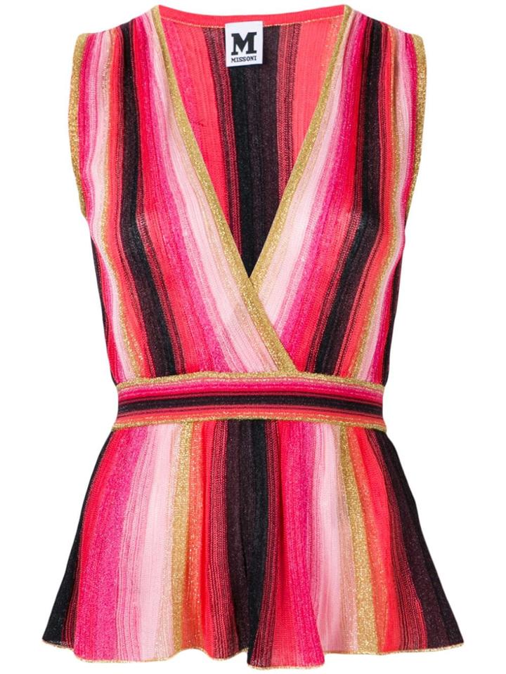 M Missoni Sweetheart Neck Knitted Top - Red