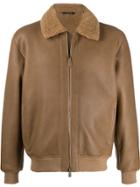 Z Zegna Shearling Bomber Jacket - Brown