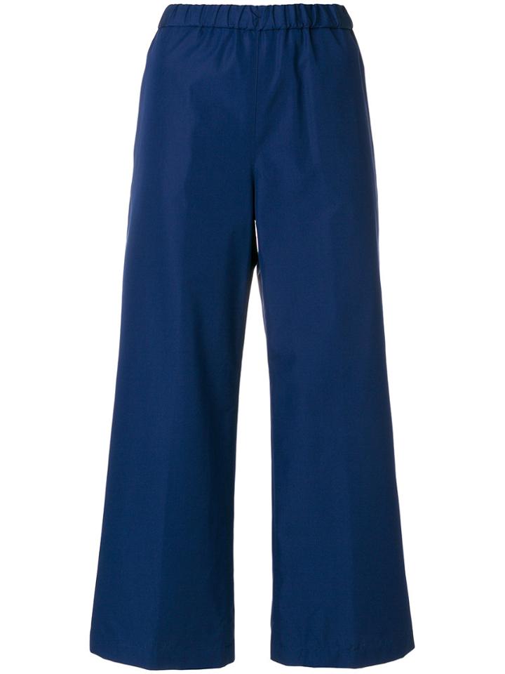 Aspesi Cropped Wide Leg Trousers - Blue
