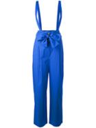 Semicouture - Drawstring Dungarees - Women - Cotton - 44, Blue, Cotton