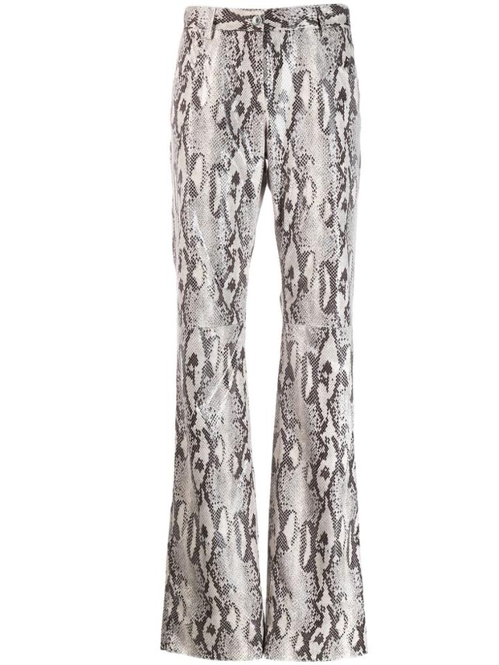 Msgm Snakeskin Print Trousers - Neutrals