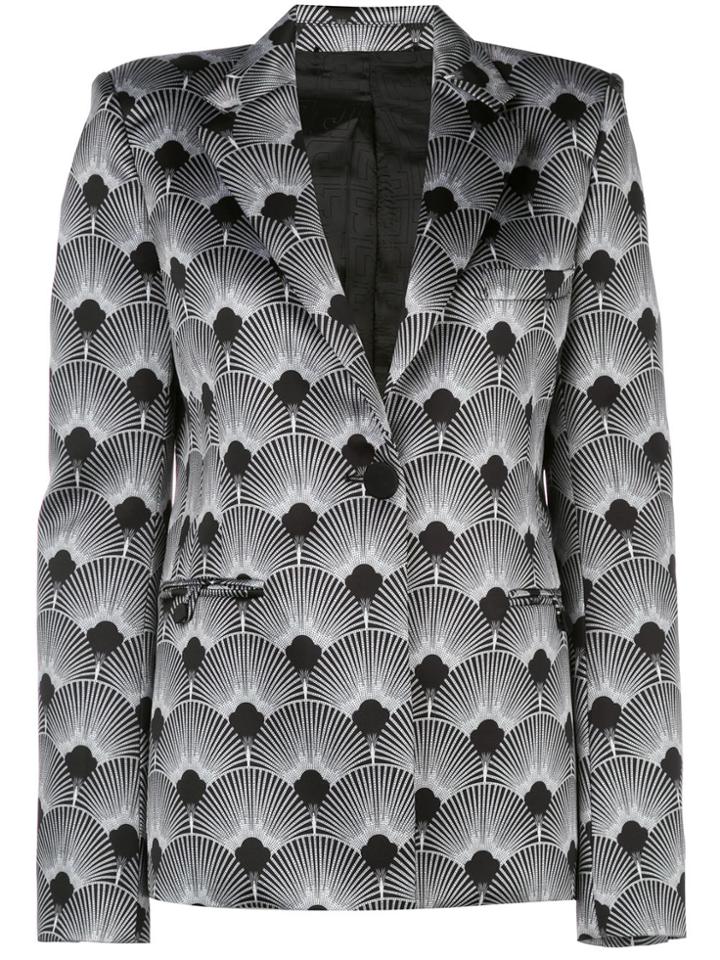 Paco Rabanne Duchesse Fan Print Blazer - Black