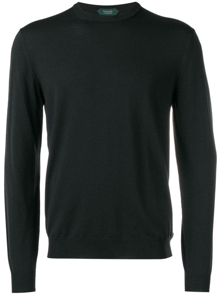 Zanone Textured Sweater - Black