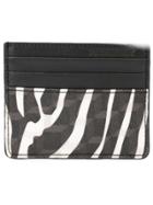 Pierre Hardy Zebra Printed Canvas Cardholder - Black
