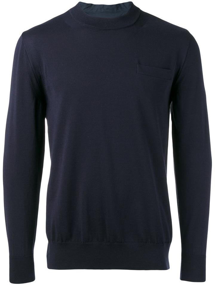 Sacai Poplin Insert Jumper, Men's, Size: 4, Blue, Cotton/polyester