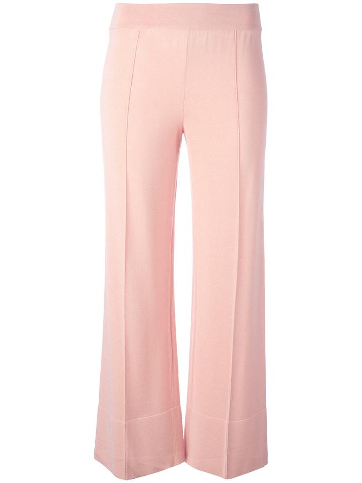 Ermanno Scervino Flared Trousers, Women's, Size: 48, Pink/purple, Polyamide/polyester/viscose