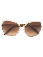 Chloé Eyewear Geometric Metallic Frame Sunglasses