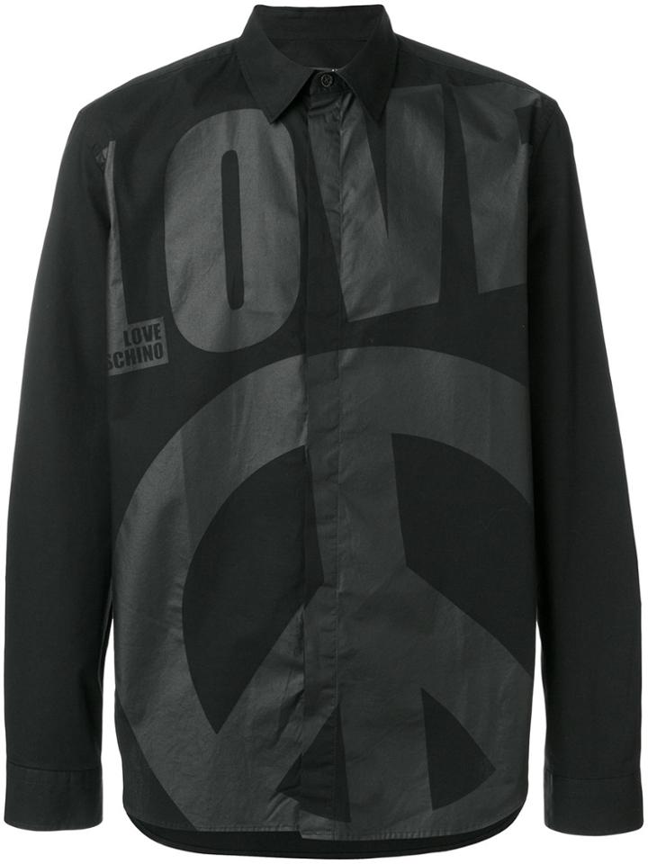 Love Moschino Logo Print Shirt - Black