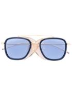 Thom Browne Eyewear Mesh Side Sunglasses - Metallic