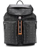 Mcm Large Buckled Backpack - Black