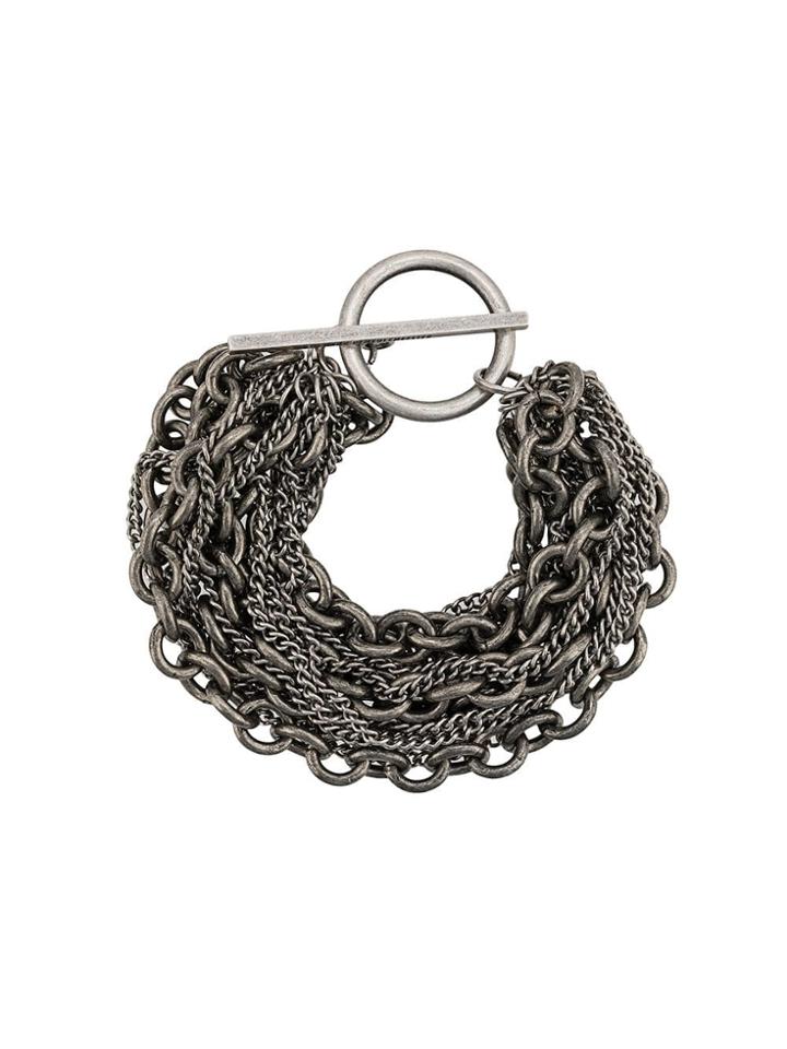 Ann Demeulemeester Multi Chain Bracelet - Silver