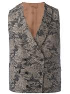 Gabriele Pasini Floral Embroidered Waistcoat, Men's, Size: 46, Brown, Cotton/spandex/elastane/viscose/cupro